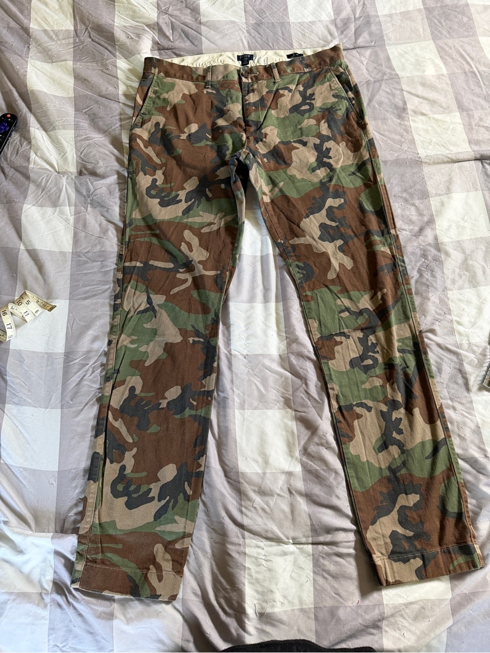 Men's JCrew - 34x34 Slim Camo Utility Pants - Green/Brown
